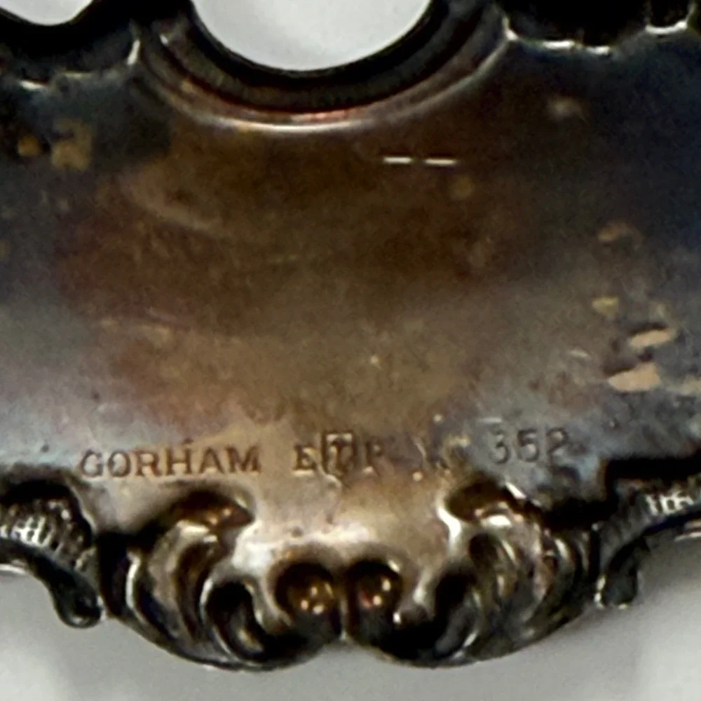 Vintage Gorham Whiskey Decanter Label‎ Silverplate Repousse Barware Tag